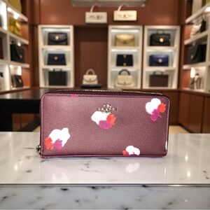 Coach ACCORDION ZIP WALLET IN FIELD FLORA PRINT COATED CANVAS- F54017-MSRP $250